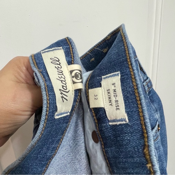 New MADEWELL 9" High Rise Skinny Jeans In Wilcrest Wash Size 32 - Picture 14 of 16